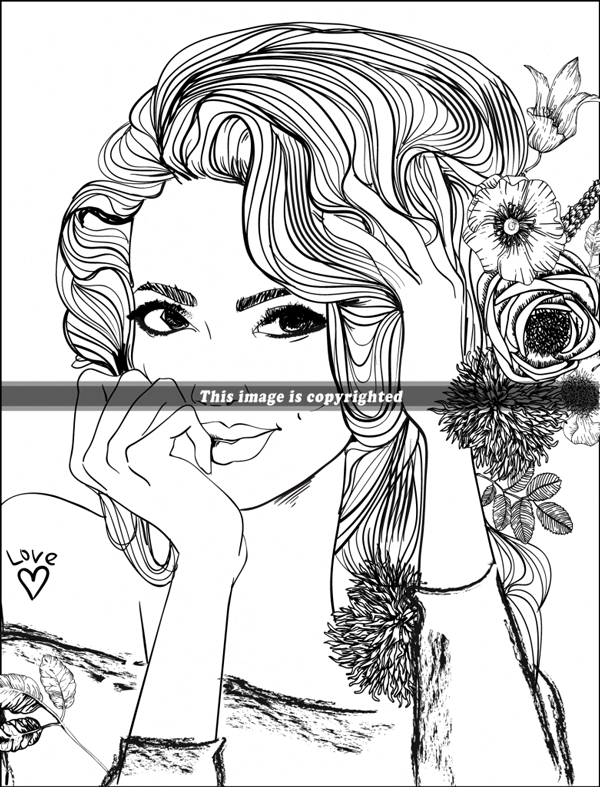 Beautiful Women Adult Coloring Book - Beauty Begins The Moment You Decide  To be Yourself: Fantastic Beauties Adults Relaxation Coloring Book to Color
