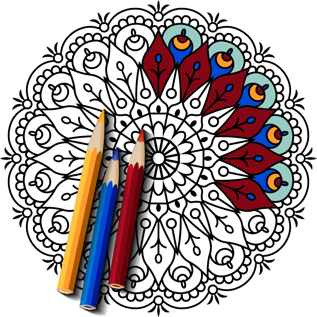 Healing With Art Ornamental Mandala Coloring Book For Teens - By